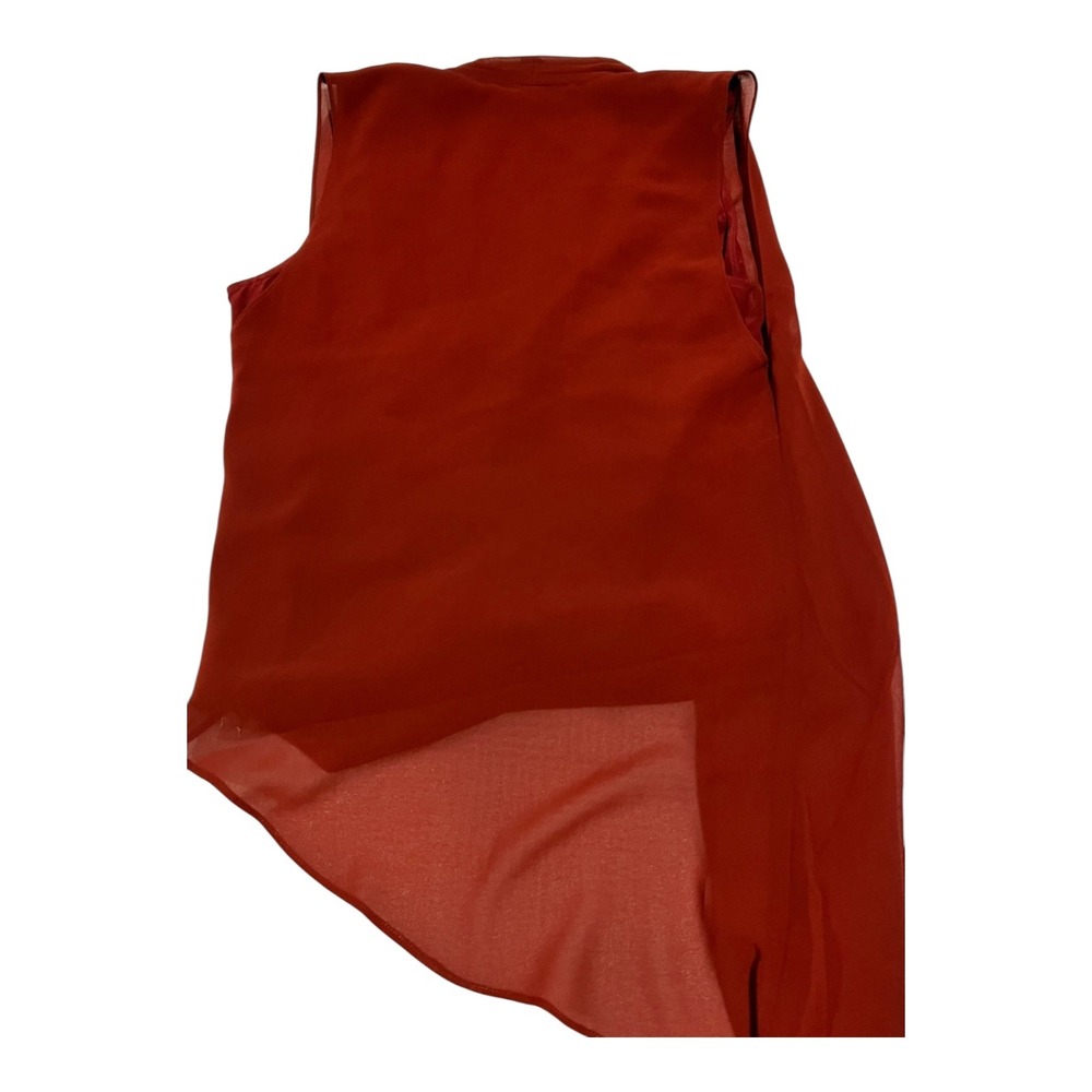NWT AllSaints Abi Rust Asymmetric Drape Sleeveless Top Blouse Size 2 - Picture 15 of 16